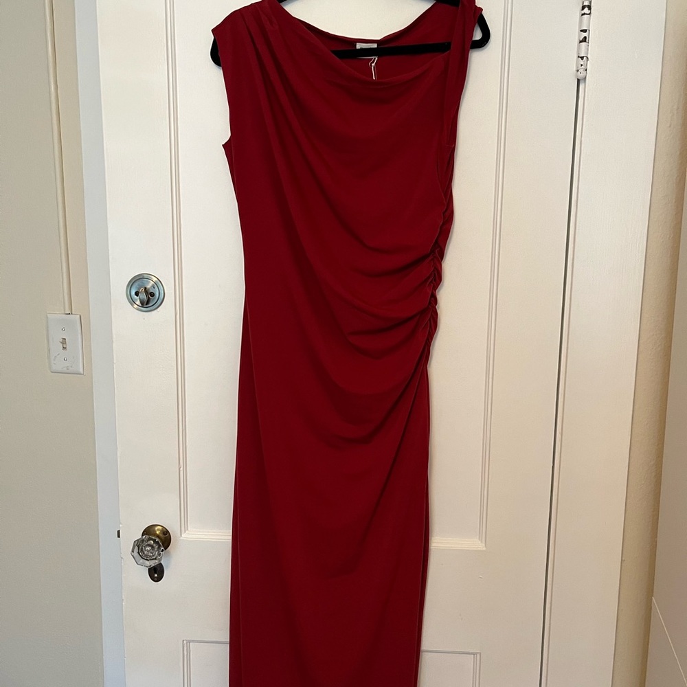 Abercrombie & Fitch Red Ruched One Shoulder Cocktail Dress